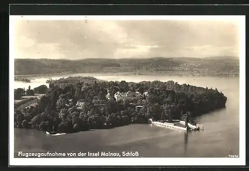 AK Mainau, Fliegeraufnahme vom Schloss der Insel