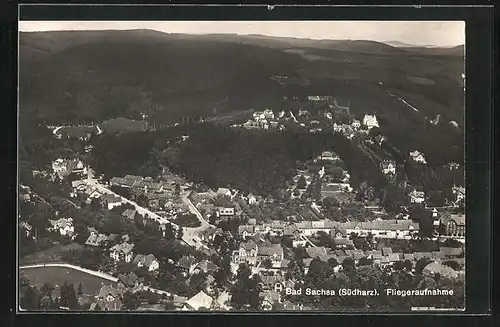 AK Bad Sachsa /Südharz, Fliegeraufnahme der Ortschaft