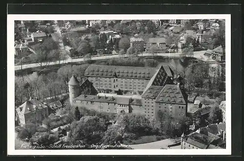 AK Freiberg i. Sa., Schloss Freudenstein, Fliegeraufnahme