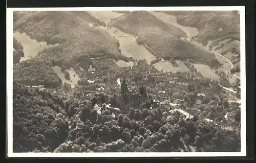 AK Wernigerode, Blick auf das Schloss, Fliegeraufnahme