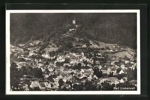 AK Bad Liebenzell, Blick auf den Ort aus der Vogelschau