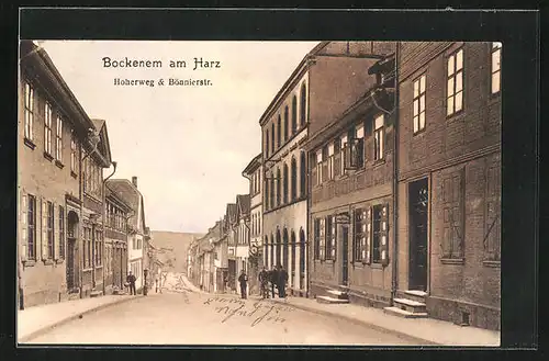 AK Bockenem am Harz, Strasse Hoherweg & Bönnierstrasse mit Geschäften