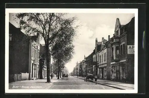 AK Buer-Resse, Ewaldstrasse mit Geschäften