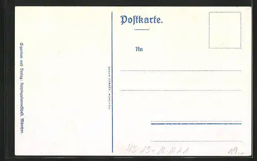 Künstler-AK München, Kolpingsturnerschaft, Turner mit Fahne, Münchner Kindl