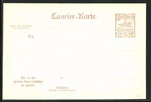 AK Barmen-Elberfeld, Courier-Karte, Private Stadtpost