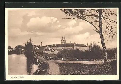 AK Teplá, Blick zum Stift Tepl