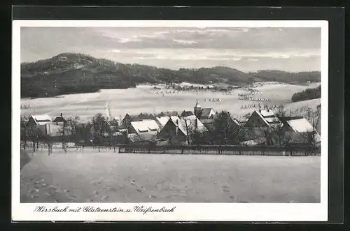 AK Kersbach, Totalansicht mit Glatzenstein und Weissenbach