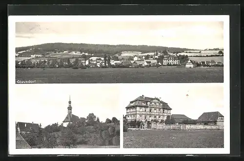AK Gleusdorf, Totalansicht, Kirche und Apostolatshaus