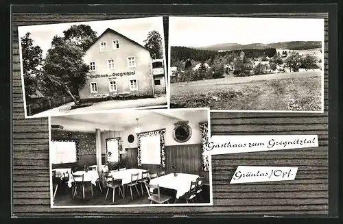 AK Grünlas /Opf, Ortsansicht und Gasthaus Zum Gregnitztal