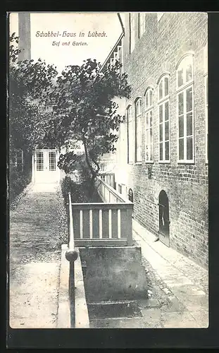 AK Lübeck, Hof und Garten vom Schabbel-Haus