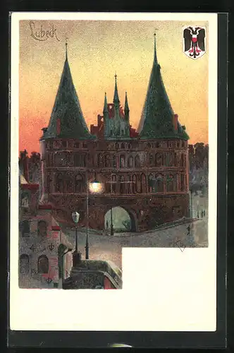 Künstler-AK Heinrich Kley: Lübeck, das Holstentor
