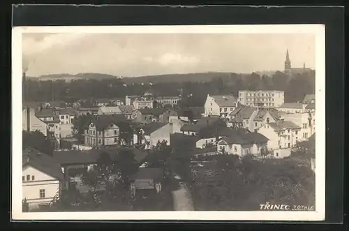 AK Trinec, Totale der Stadt, Blick zur Kirche