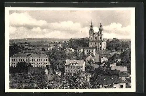 AK Friedeck, Blick auf die Villen und die Kirche