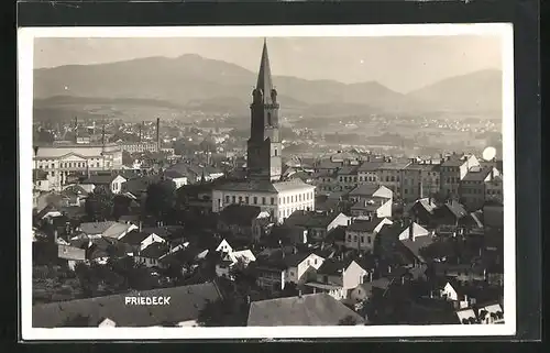 AK Friedeck, Stadttotale, Blick auf die Kirche