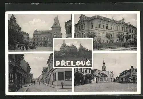 AK Prelouc, Rathaus, Schule, Podegradov Strasse