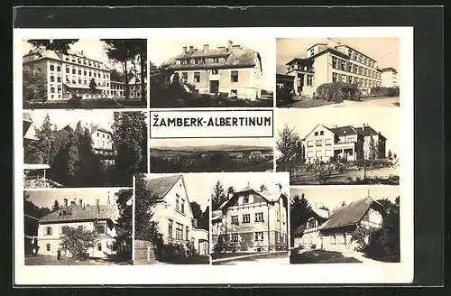 AK Zamberk, Albertinum, Sanatorium, vor den Villen, Haus des Professors