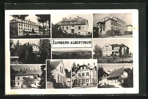 AK Zamberk, Albertinum, vor dem Sanatorium, die Villen auf dem Gelände