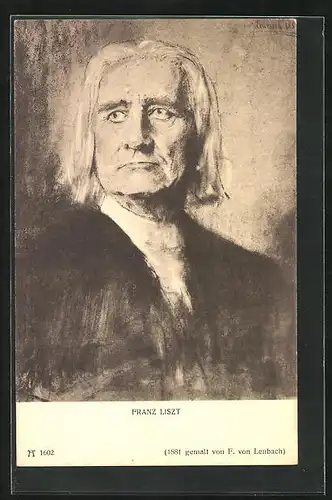 Künstler-AK Franz Liszt, der gealterte Künstler portraitiert