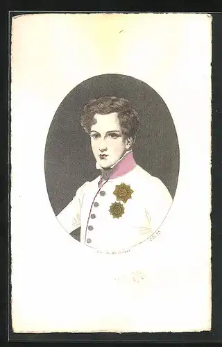 Künstler-AK Napoleon, der junge Politiker mit einem Orden behangen