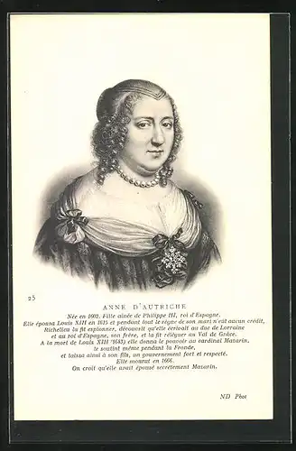 Künstler-AK Anne D`Autriche von Frankreich, Portrait der Tochter von Philippe III. im königlichen Gewand