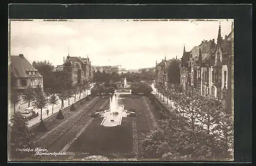 AK Krefeld am Rhein, Stadthäuser am Bismarckplatz gelegen