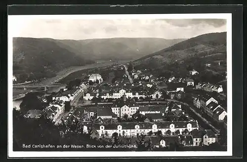 AK Bad Carlshafen an der Weser, Blick von der Juliushöhe auf die Stadt