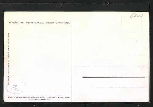 AK Wiesbaden, Neues Kurhaus, Grosser Konzertsaal