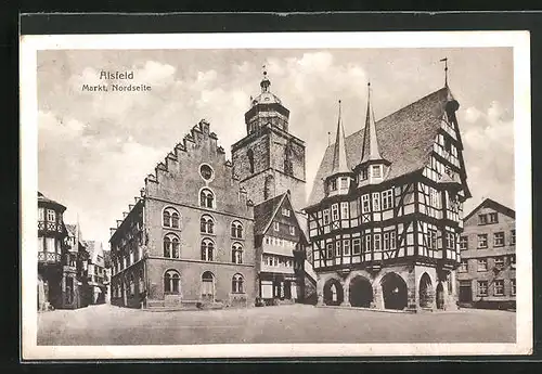 AK Alsfeld, am Rathaus auf der Nordseite des Marktplatzes