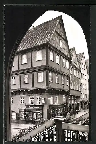 AK Donauwörth in Schwaben, Blick vom Rathaus auf das Baudrexlhaus