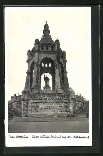 AK Porta Westfalica, Kaiser Wilhelm-Denkmal auf dem Wittekindberg