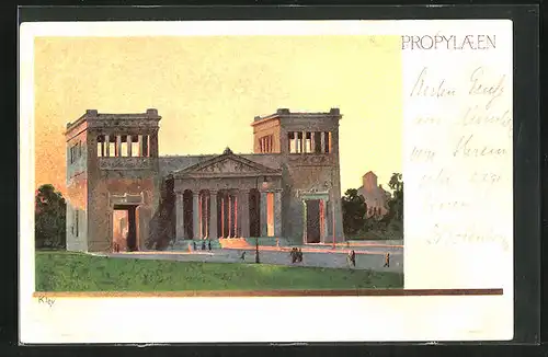 Künstler-AK Heinrich Kley: München, Propylaen