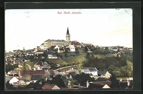 AK Jamnitz, Gesamtansicht mit Kirche