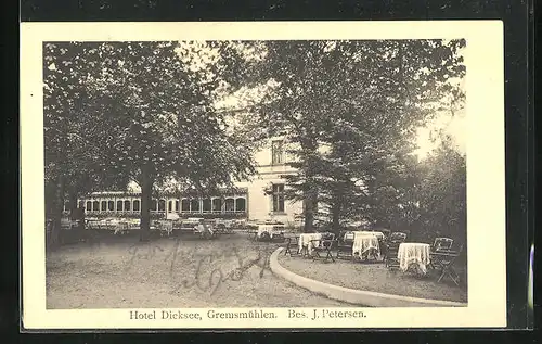AK Gremsmühlen, im Gartenlokal am Hotel Dieksee