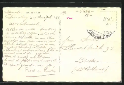 AK Altenahr, Partie an der Ahr. Jugendherberge