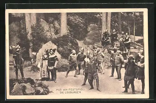 AK Luisenburg / Fichtelgebirge, Jahrhundertfeier der Befreiungskriege, Bergfestspiel: Die Losung