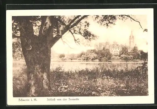 AK Schwerin i.M., Schloss von der Seeseite gesehen