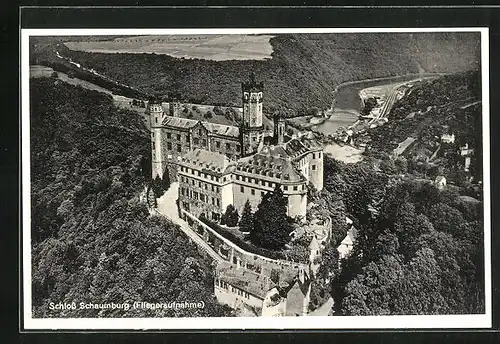 AK Balduinstein, Schloss Schaumburg, Fliegeraufnahme der Anlage