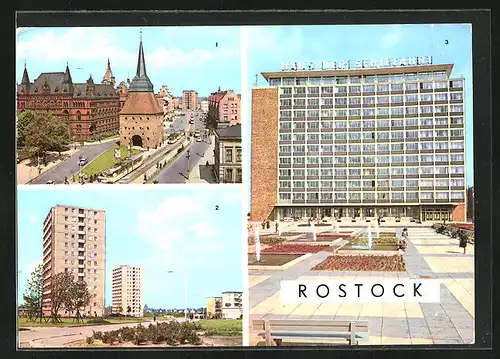AK Rostock, moderne Architektur, Haus der Schifffahrt, Steintor, Ziolkowskistrasse