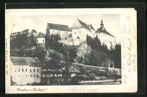 AK Bechyne, am Weg hinauf zum Schloss