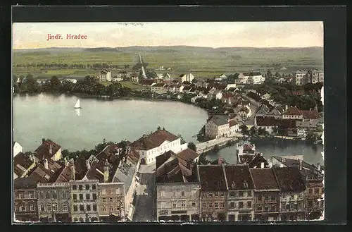 AK Neuhaus / Jindrichuv Hradec, Blick über die Häuser der Stadt