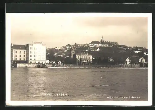 AK Tynec n. Labem, Ortsansicht von der Elbe aus