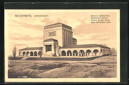 AK Reichenberg / Liberec, Blick zum Krematorium
