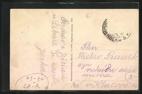 AK Reichenberg / Liberec, Blick zum Krematorium