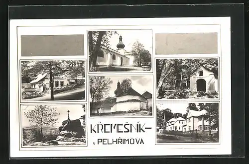 AK Pelhrimova, Kremesnik, Restaurace, Kostel