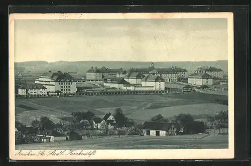 AK Zwickau i. Sa., Panoramablick auf das Staatl. Krankenstift