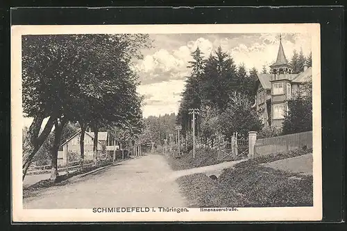 AK Schmiedefeld / Thüringen, Partie auf der Ilmenaustrasse