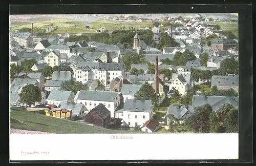 Relief-AK Olbernhau, Ortsansicht aus der Vogelschau
