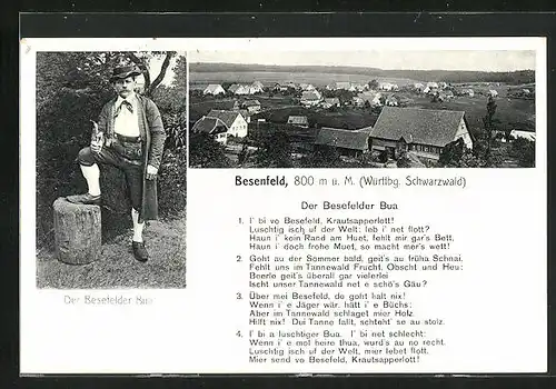 AK Besenfeld / Württbg. Schwarzwald, Panorama & Besefelder Bua
