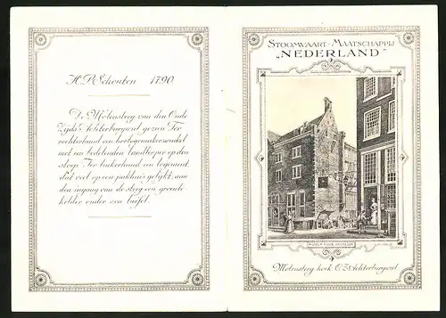 Menükarte Amsterdam, Stroomvaart-Maatschappij Nederland 1927, Museum Fodor