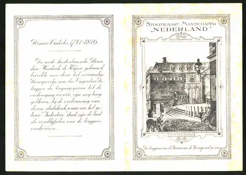 Menükarte Amsterdam, Stroomvaart-Maatschappij Nederland 1927, Museum Fodor